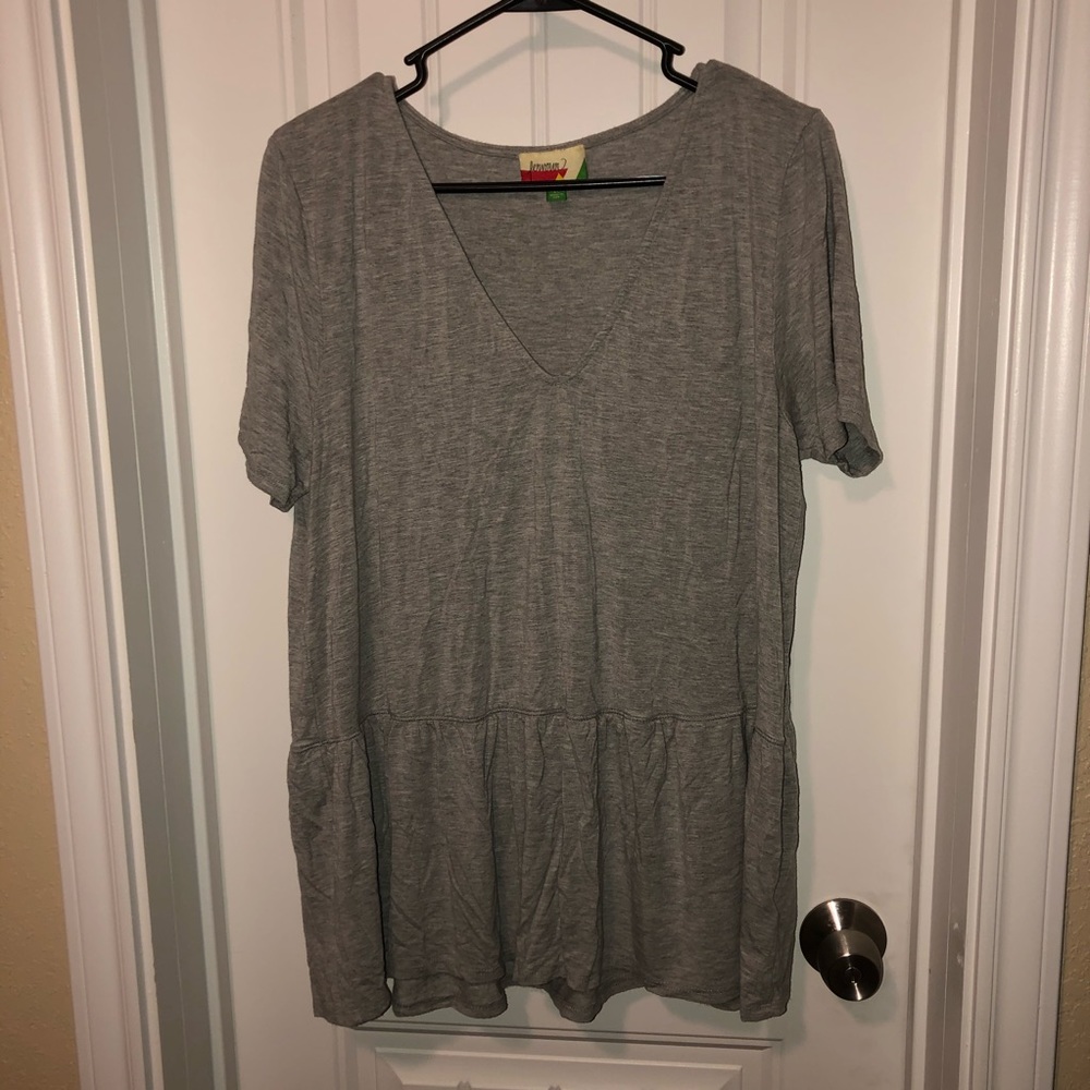 Gray Peplum Top